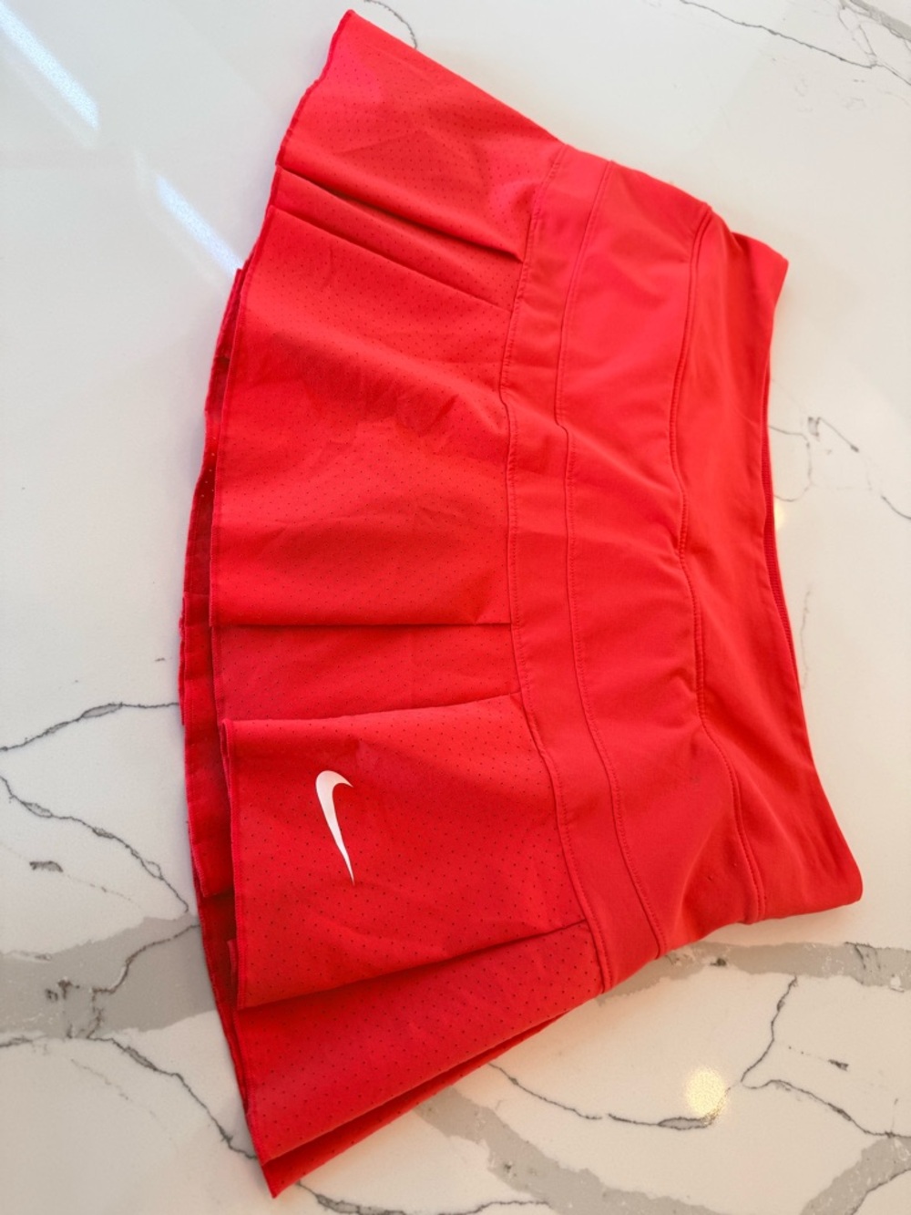 Nike Red Pleated Athletic Tennis Skirt with Swoosh